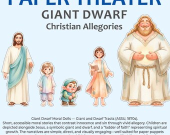 Christliche Allegorie Papierpuppen - Sonntagsschule Cutouts – Riesen Zwergentraktate (PDF Download)