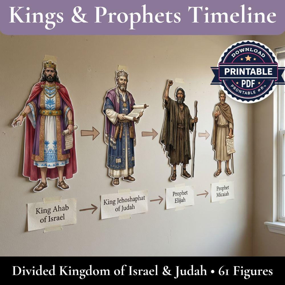 Kings and Prophets Timeline Figures – Bible Study Printable (US Letter ...