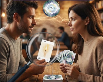 SYNK+ Silent Intuition Card Game - Mindfulness Gift for Couples - Watercolor Wellness Oracle Cards - Communication Tool