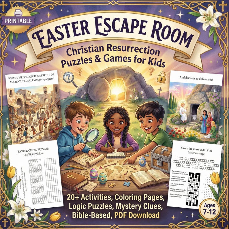 Christian Easter Escape Room Game | Resurrection Puzzles, Ages 7-12 ...
