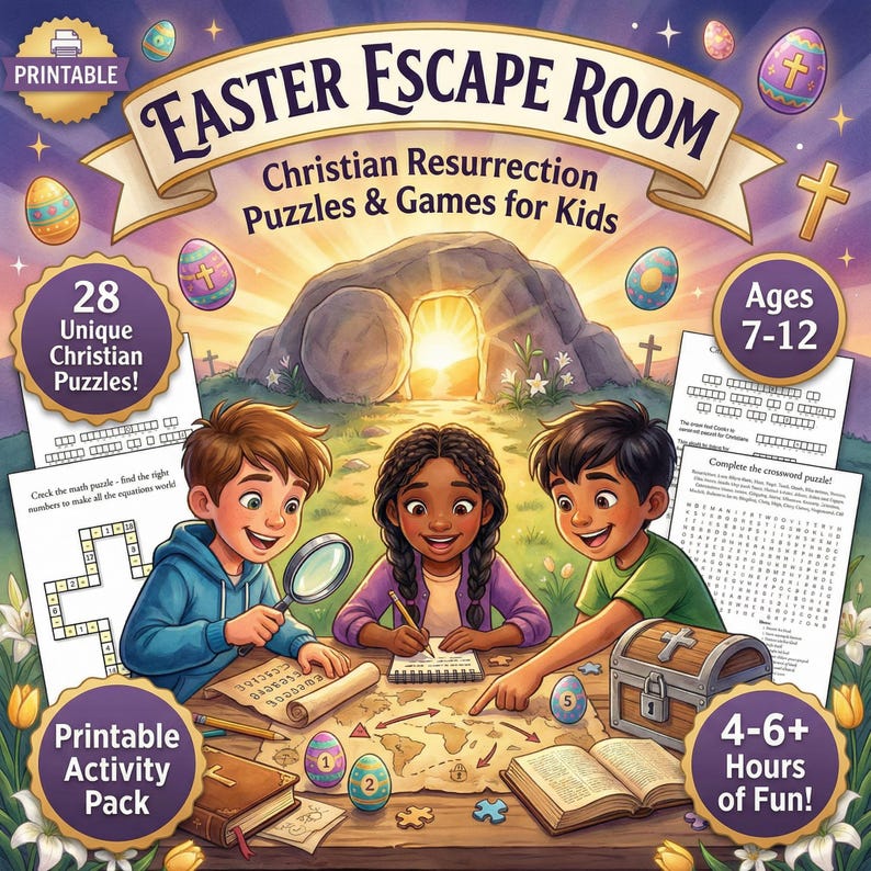 Christian Easter Escape Room Game | Resurrection Puzzles, Ages 7-12 ...