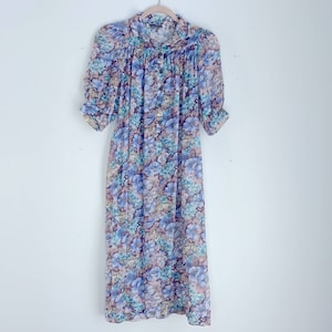 Vintage Empress of Dallas very thing muumuu floral puff sleeve house dress