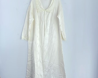 Vintage Keyser satin lace detailed maxi length coquette cottagecore nightgown