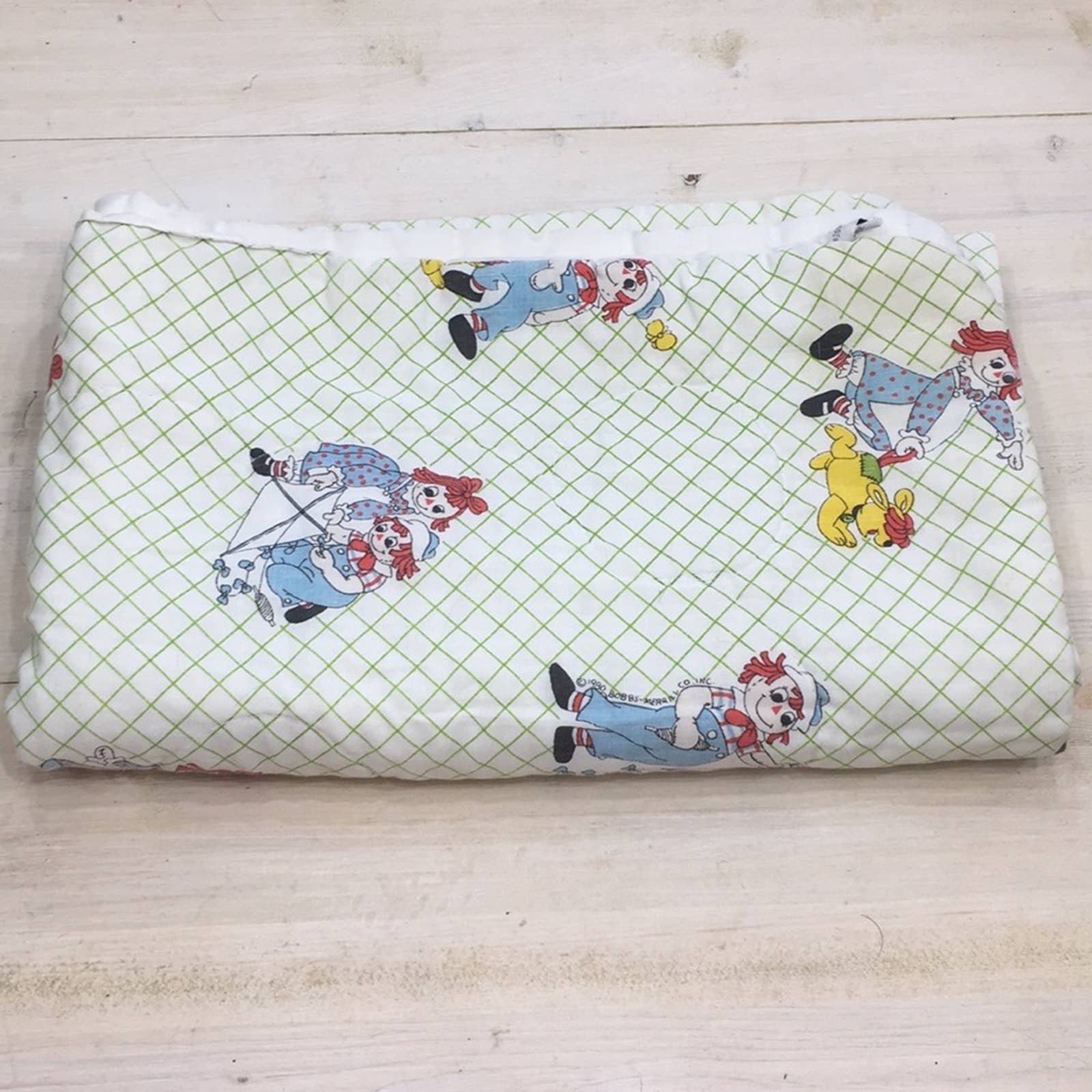 VTG Raggedy Ann & Andy kids baby quilted blanket
