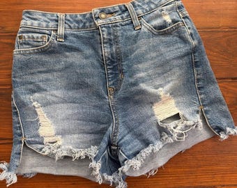 ヴィンテージ 90年代 Y2K Guess ハイライズ ダメージ加工 カットオフ デニム ジーンズ ショートパンツ サイズ26