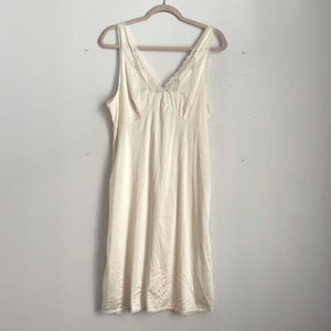 Vintage lace embellished satin slip bridal honeymoon night gown