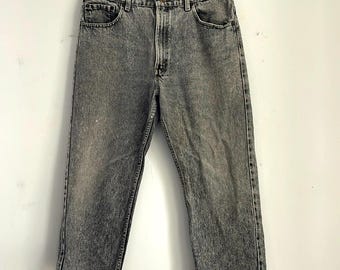 Vintage Levi's rigide denim vintage cropped jeans met rechte pijpen met vintage wassing