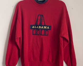 Vintage Jerzees embroidered Alabama mock neck grandmacore sweatshirt sz L