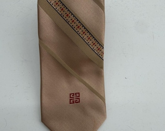 Vintage jaren 70 Givenchy Gentleman Paris 100% polyester neutrale stropdas