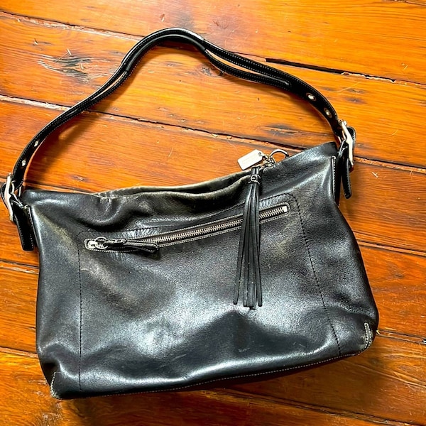 Coach East West Legacy 1417 soft leather zip split handle shoulder bag purse