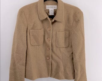 Vintage 90’s Y2K Jones New York wool mohair alpaca blend 4 button jacket blazer
