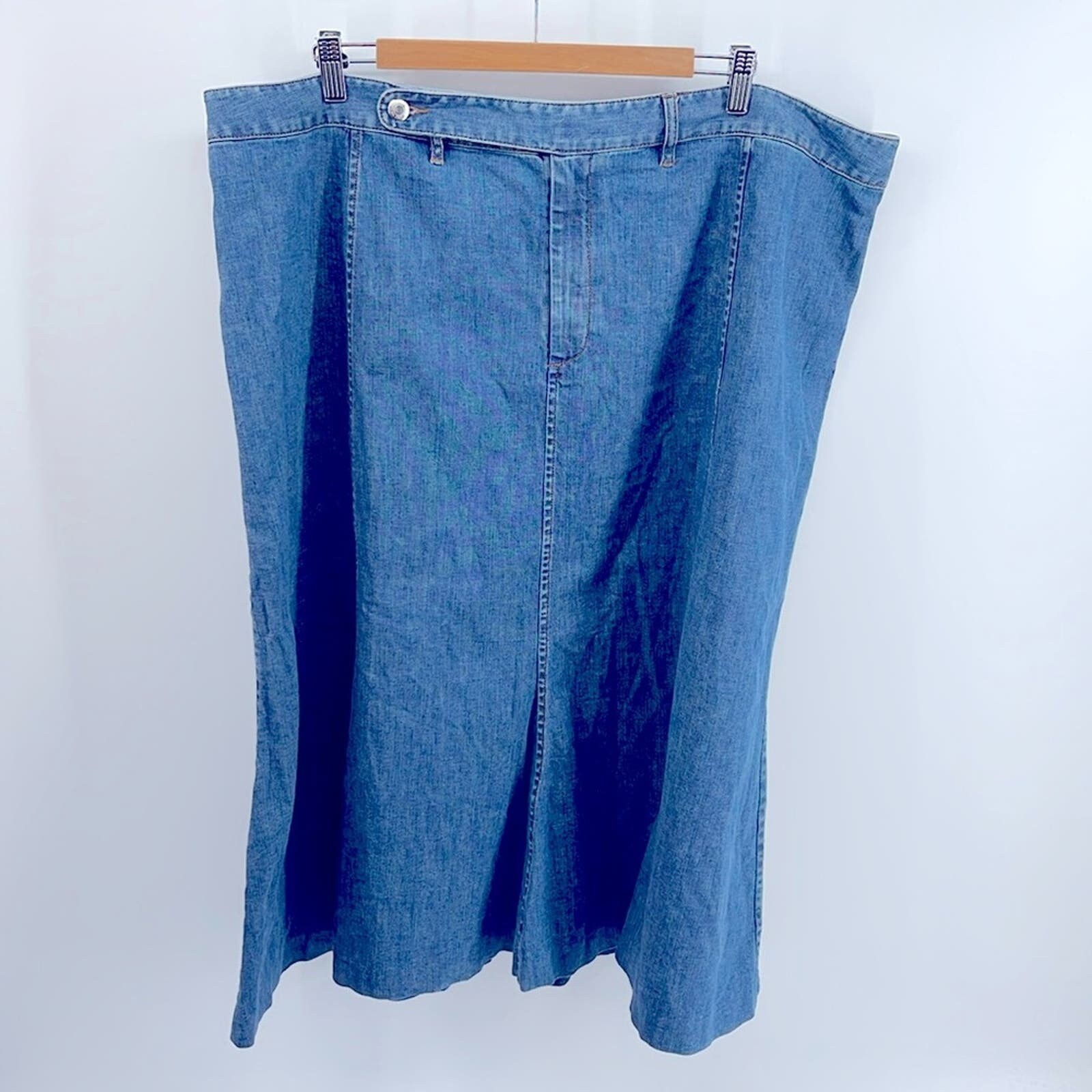 Vintage Y2K Lauren Jeans Co. plus sized denim jean tulip flared midi skirt 22W