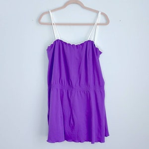 Vintage Made in the USA scallop hem pin up swim dress sz 14