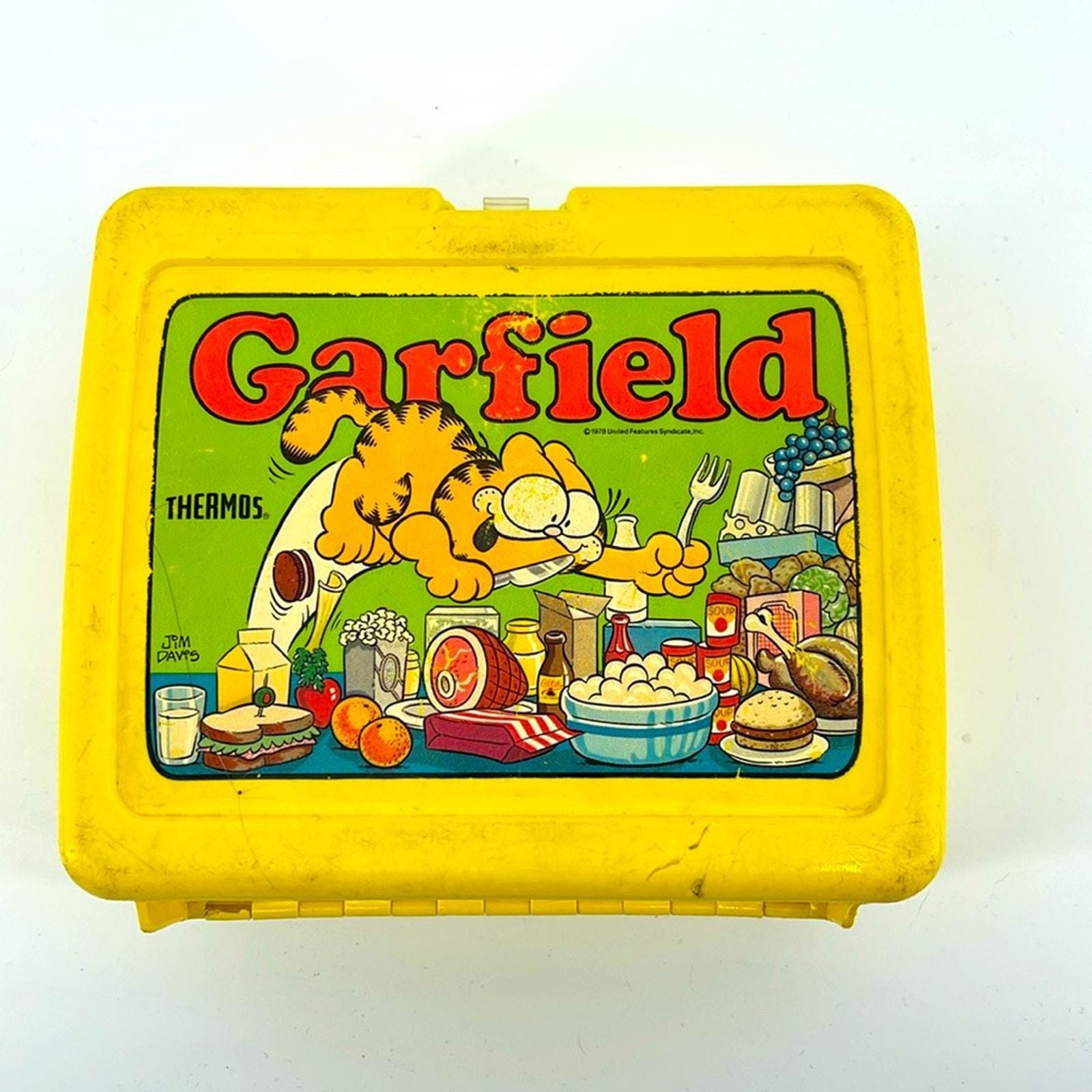 Vintage 1978 Garfield Hard Plastic Lunch Box With 2 Thermoses - Etsy