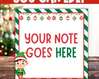 Editable Bestseller Elf Notes Printable Elf Cards ,Blank Elf Messages From Your Elf Notecards ,elf stationary Christmas Instant Download
