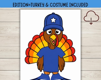 Turkey Costume Printable | Disguise a Turkey Craft | Thanksgiving Activity for Kids | Preschool Kindergarten PDF Download