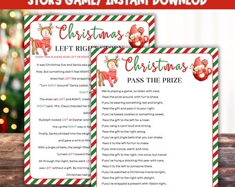 Christmas Party Games: Left Right Story & Pass the Prize (Printable Download)