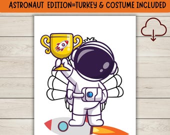 Turkey Disguise Printable - Astronaut Costume - Thanksgiving School Craft - Disguise a Turkey Outfit - Thanksgiving Activity Project