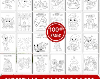 Christmas Kids Games Activity BUNDLE, Christmas Coloring Pages, Christmas Activity Pages, Christmas Maze, Christmas Crossword, DOWNLOAD