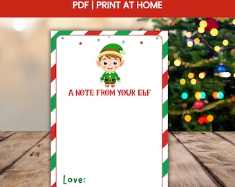 Bestseller Elf Notes Printable Elf Cards ,Blank Elf Messages From Your Elf Notecards ,elf stationary Christmas Instant Download
