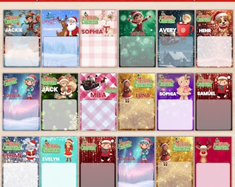 Jumbo-kerstkaarten | Jumbo-kerstkaartsjablonen | Sjablonen kerstkaarten canvas | Bewerkbare jumbokaart | Traktatiekaarten voor kinderen budle