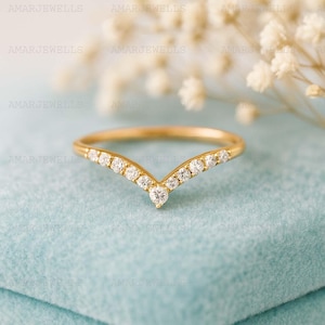 ハーフエタニティ モアッサナイト シェブロン ウェディングバンド、マッチングカーブバンド、モアッサナイトバンド スターリングシルバー マッチングバンド 誕生石ジュエリー