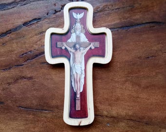Rustic Wooden Cross Handmade Wall Art Christian Religious Decor Home Blessing Gift
