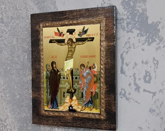 キリストの磔刑、正教会のイコン、イエスの磔刑、十字架につけられた主