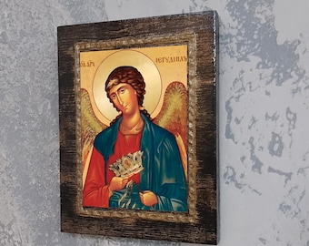 Archangel Jehudiel Icon – Orthodox Wooden Icon of Work, Labor, and Spiritual Guidance