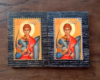 Saint Demetrius Icon, Hand-Painted Military Saint, Orthodox Catholic Art