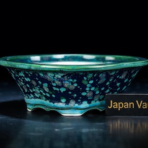 Maceta para bonsái Flor Esmeralda [Mokko] - Macetas japonesas para bonsái - hechas a mano - únicas - tradicionales japonesas - macetas de cerámica