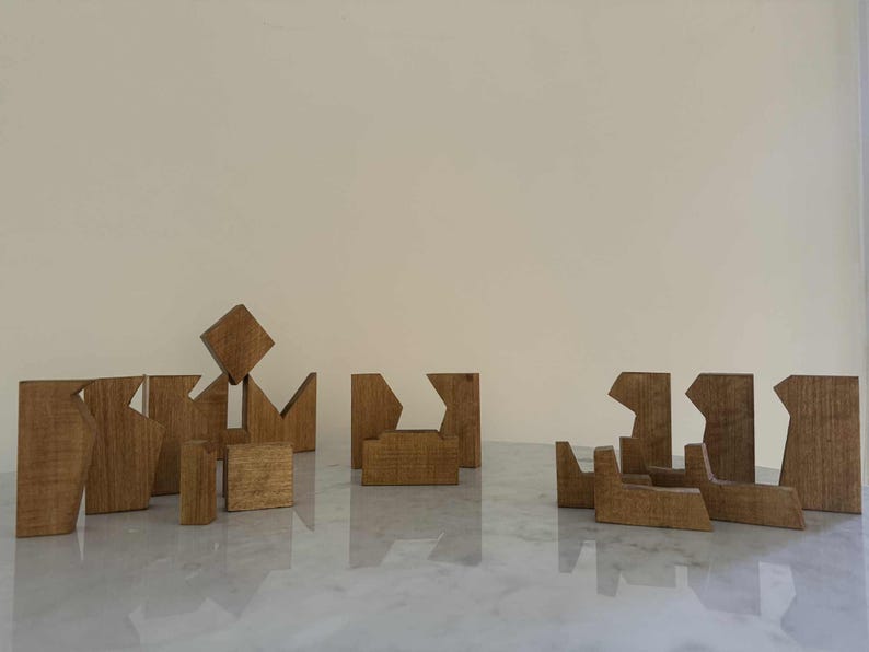 Handmade Minimalist Wooden Nativity Set: Modern Abstract Christmas ...