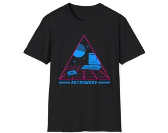 Camiseta gráfica retrowave - Nostalgia de las ondas sintéticas - Camiseta urbana con estética de los 80