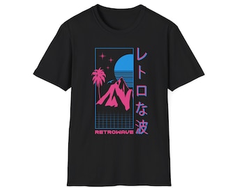 Camiseta Retrowave - Camiseta Synthwave Vaporwave de los 80 - Camiseta urbana con estética neón retro