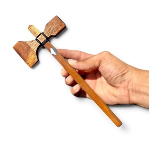 Handmade Wooden Axe Prop, Rustic Medieval Cosplay Display Piece (11" Long)