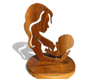 手作りの木製の母子像 - Etsy 日本