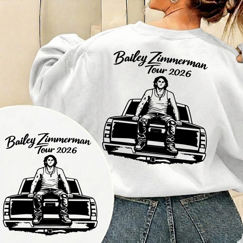 Bailey Zimmerman Tour 2026 PNG SVG, Concert T-shirt Design, Different ...