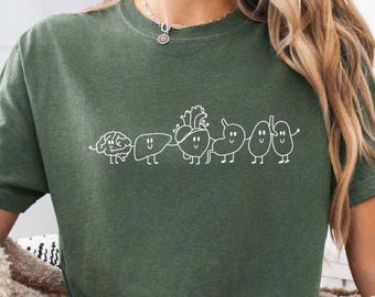 Funny Organ Friends Shirt, Science Nurse Doctor Top, Cute Anatomy Graphic T-shirt, Medical Student Gifts, Healthcare Worker Sweatshirt