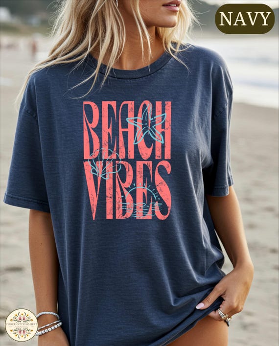 Comfort Colors Beach Vibes T-shirt, Beach Coastal Trending Top, Beach Lover Tee, Preppy Beach Life Aesthetic Outfit, Summer Vacation Apparel