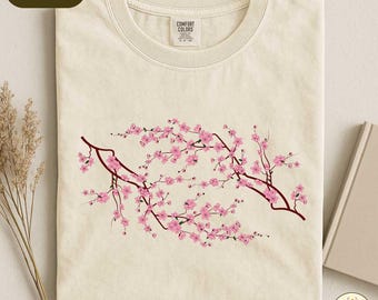 Cherry Blossom Shirt, Sakura Graphic Tee, Japanese Cherry Aesthetic T-shirt, Floral Spring Top, Nature Lover Gift, Botanical Woman Apparel