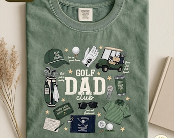 Comfort Colors Golf Dad Club T-shirt, Best Dad By Par Golf Top, Golf Daddy Birthday Gift, Fathers Day Gift For Golfer Daddy
