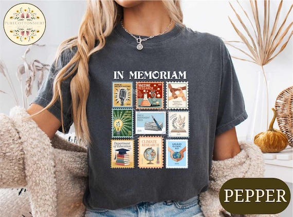 Pro-Democracy Shirt, Retro In Memoriam Stamp Top, Anti-Fascism Political Tee, Resist Protest T-Shirt, Social Justice, Liberal Activist Gift