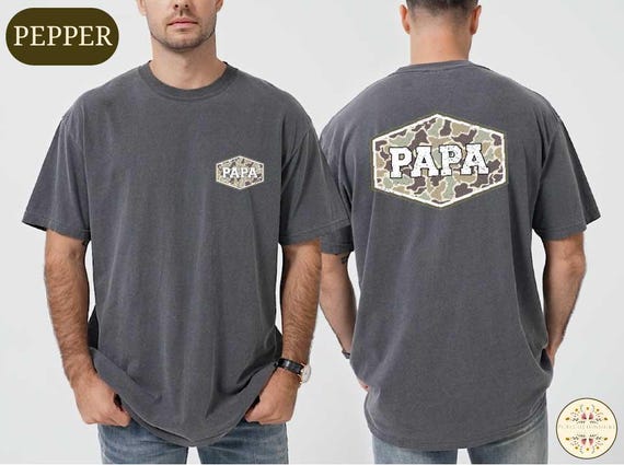 Camouflage Papa Shirt, Comfort Colors  Camo Papa T-shirt, Hunting Papa Tee, Father's Day Gift for Papa, Outdoors Grandpa Top, New Papa Gift