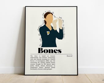 Póster de la serie de televisión Bones / Impresión artística retro vintage / Póster personalizado / Impresión de arte mural / Decoración del hogar / Programa de televisión