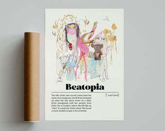 Póster de Beatopia de Beabadoobee / Póster musical minimalista / Impresión artística retro vintage / Póster personalizado / Impresión artística mural / Decoración del hogar