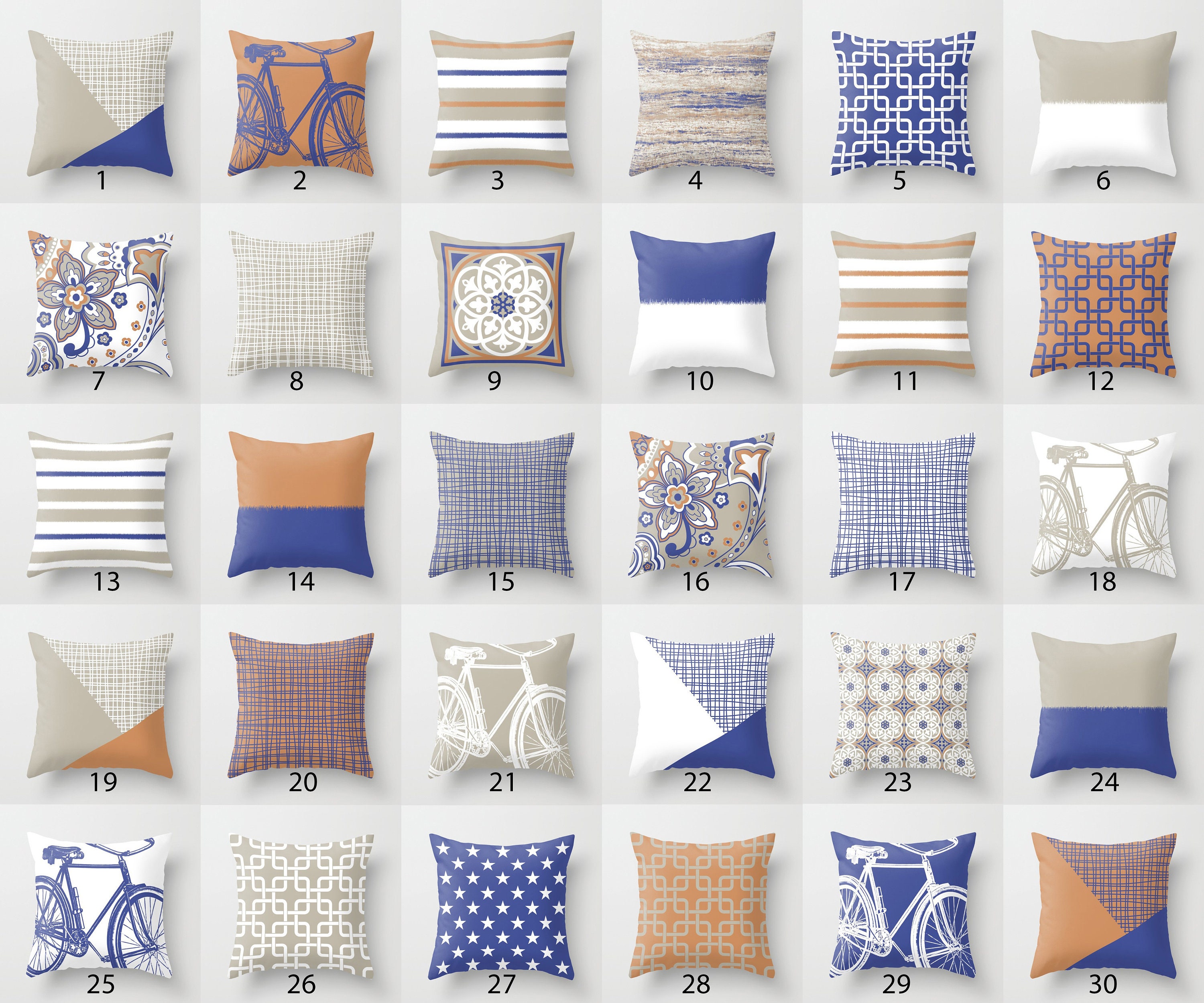 pics Blue And Rust Outdoor Pillows beige capri blue white rust orange throw pillow mix and match indoor outdoor cushion cover accent couch toss cobalt ultramarine royal azure