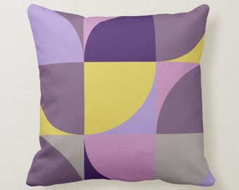 Purple and yellow throw pillows sale