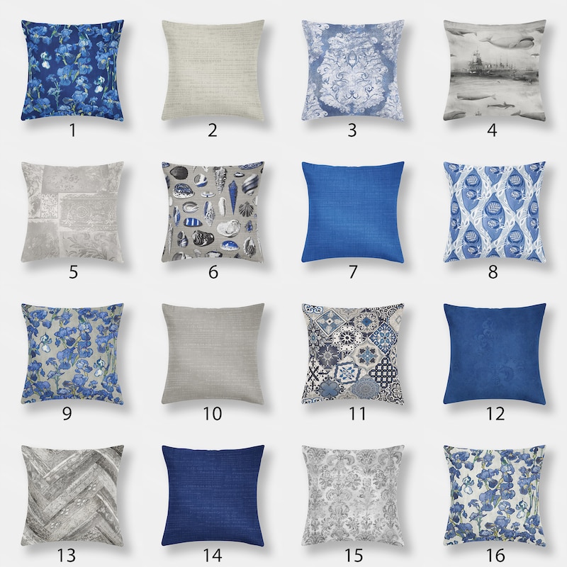 Blue Couch Pillows Etsy