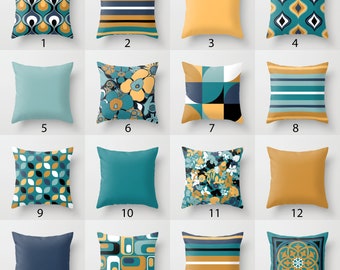 Yellow and Aqua - Etsy