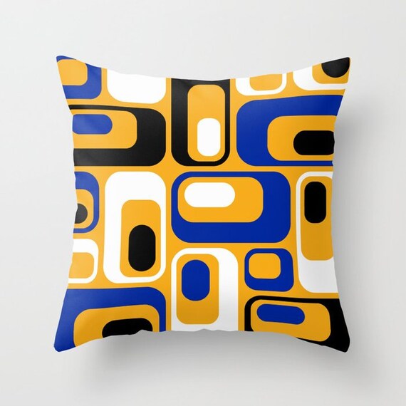 Black White Yellow Royal Blue Throw Pillow Mix and Match Indoor Outdoor Cushion Cover Accent Couch Toss Cobalt Navy Corn Saffron Mustard Etsy Canada